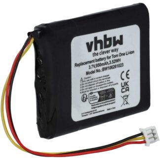 Vhbw - 1x Battery compatible with TomTom One 4N01.002, 4N01.003, Edinburgh / F650010252, Europe gps Navigation System Sat Nav (950mAh, 3.7 v, Li-Ion)