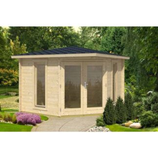 Edinburgh 1-Log Cabin, Wooden Garden Room, Timber Summerhouse, Home Office - H246.2 cm