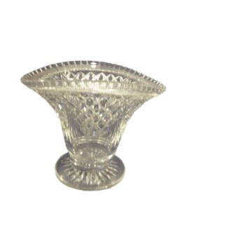 Vintage Edinburgh Crystal Cut Glass Pedestal Vase With Flared Top