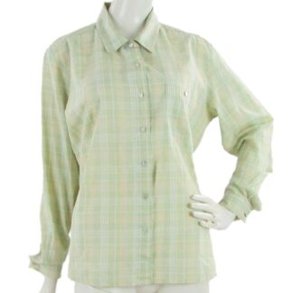 Edinburgh Woollen Mill Cotton Rich Long Sleeved Shirt Green & Pink Size: 14